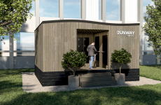 L’entreprise sarthoise Runway shower veut déployer, comme ici, des stations avec douches et vestiaires dans les quartiers d’affaires.