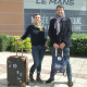 Christelle Supiot, conceptrice de la collection de bagages 24 Heures du Mans, et Frédéric Escolano, gérant de GMS Diffusion.
