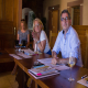 Jean Rottner, le président de la Région Grand Est a rencontré les représentants du monde viticole au Domaine Jacques Bauer et fils à Herrlisheim-près-Colmar.