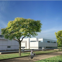 Perspective du nouveau bâtiment de production prévu sur le site de Boehringer Ingelheim Santé Animale France à Lyon Saint-Priest.