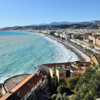 La Baie des Anges et la ville de Nice.