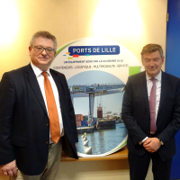 Alain Lefebvre, le Dg des Ports de Lille, et Philippe Hourdain, leur président, ont présenté un bilan 2018 très satisfaisant.  