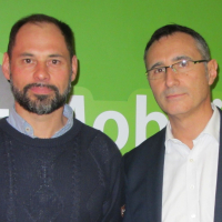 Didier Houal et Pascal Roux, cofondateurs de la PME spécialisée dans l'autopartage Mobility Tech Green, basée à Rennes.