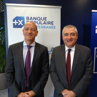 Christophe Bosson, directeur général de la Banque Populaire Méditerranée et Philippe Henri, récent président. 