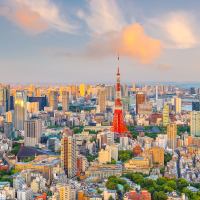 Panorama de la ville de Tokyo, au Japon.