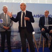 Jacques Bianchi, président de la CCI du Var, Hubert Falco, maire de Toulon, et Jérôme Giraud, directeur des ports de la rade de Toulon