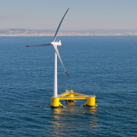 Projet d'éolienne flottante WindFloat au Portugal.