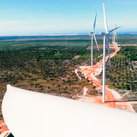Un champs d'éoliennes développé par Qair au Brésil, où l'entreprise gère une filiale de 150 personnes.